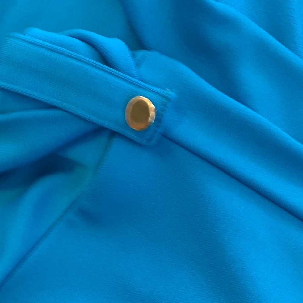 Alfani Blue/ turquoise Women's Blouse with Roll-Tab Sleeves size XL - Picture 8 of 8
